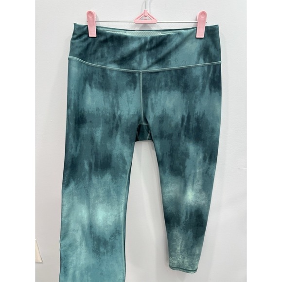 Calia Green Tie Dye Leggings High Rise Ankle Length Stretch Activewear Size L - Picture 2 of 8